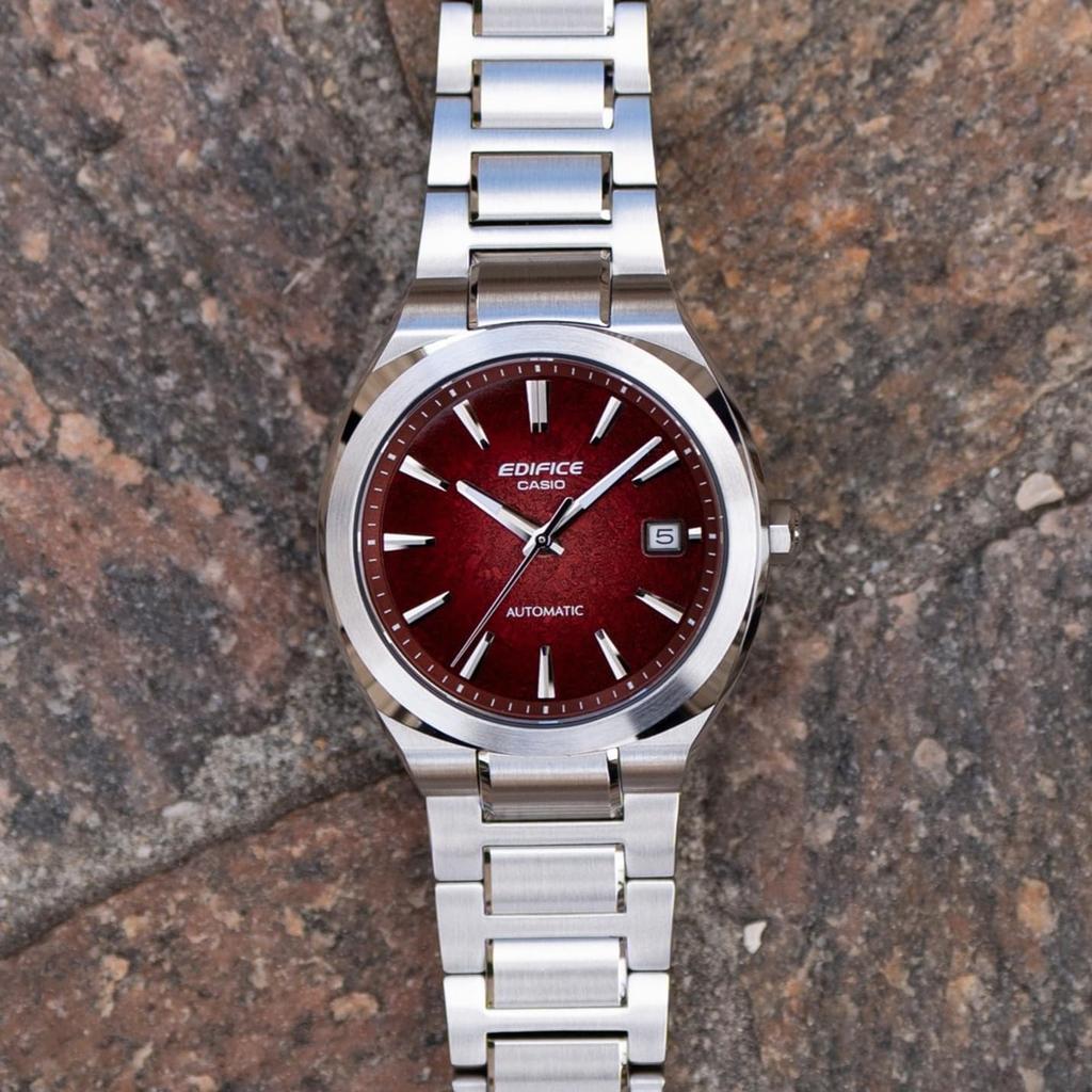 EDIFICE EFK-200D-4AJF Men's Automatic Watch, Red, Sapphire Crystal, 10 ATM Water Resistance