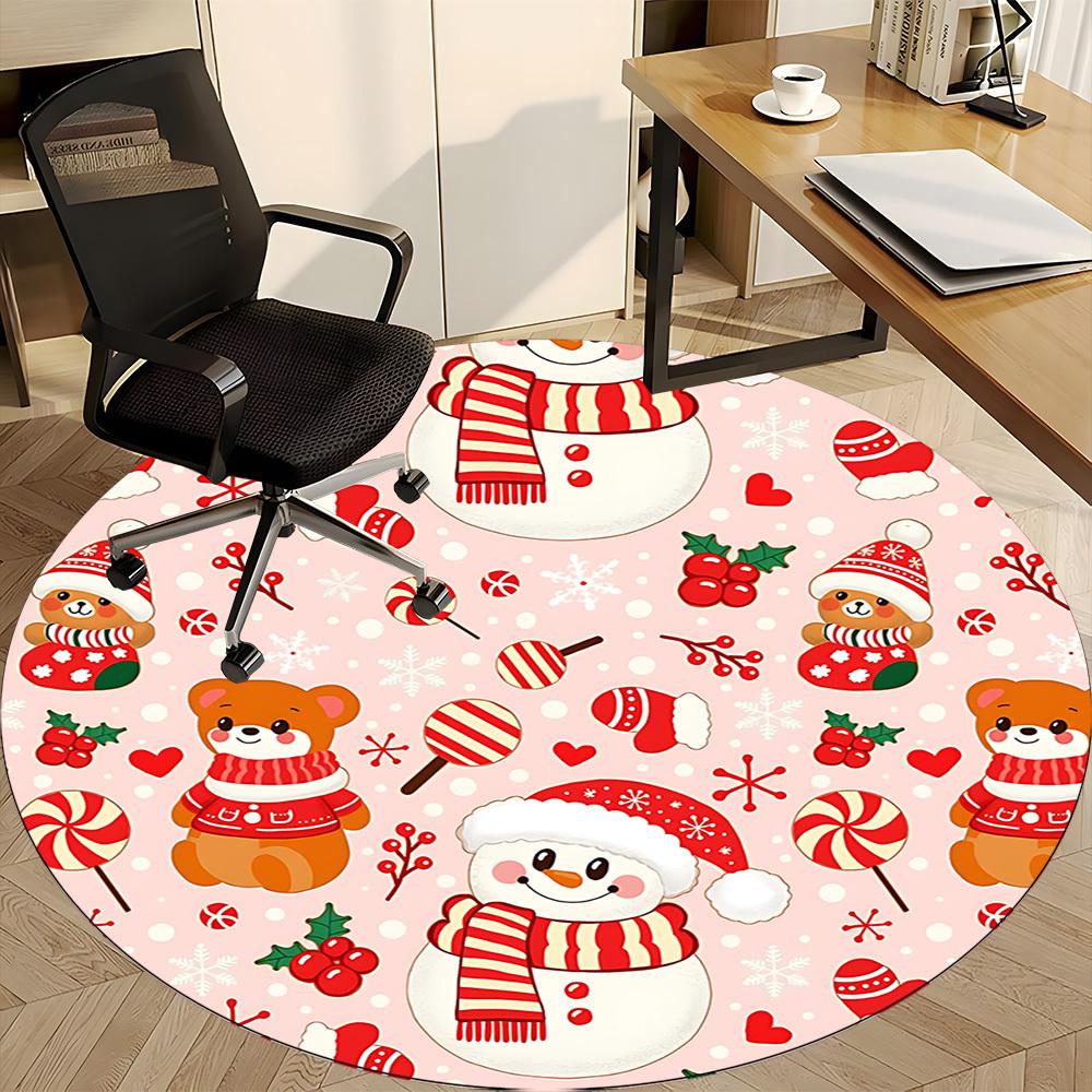 1pc Christmas, Winter Chair Carpet for Office, Non slip, Soft and Durable Office Rug