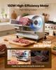 Meat Slicer, 150W Electric Deli Slicer Machine with 170 mm Sharp Blade, Home Meat-Slicer with 65-90 RPM Slicing Speed, 0-15 mm Adjustable Thickness,