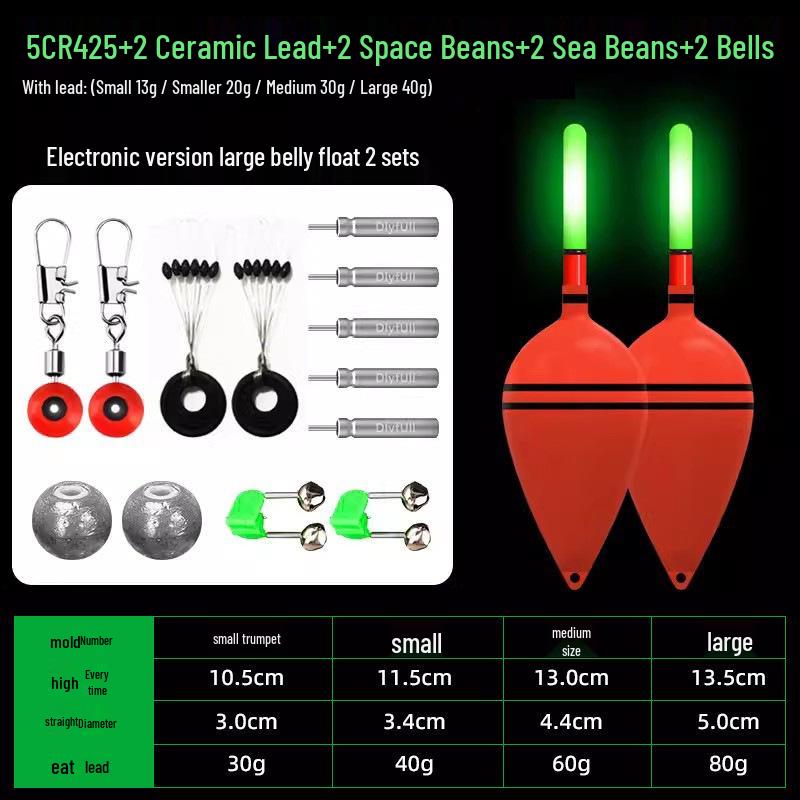 Большой животик Длинный заброс Светящийся поплавок для рыбалки на море и серебряного карпа