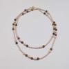Round Tiger Eye Stone Necklace Artificial Glass Chain Choker New Pearl Beaded Necklaces  for Women