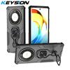 KEYSION Противоударный бронированный чехол для Honor X9b 5G Силикон+ПК Вертикальная металлическая подставка-кольцо для телефона для Huawei Magic 6 Lite 5G