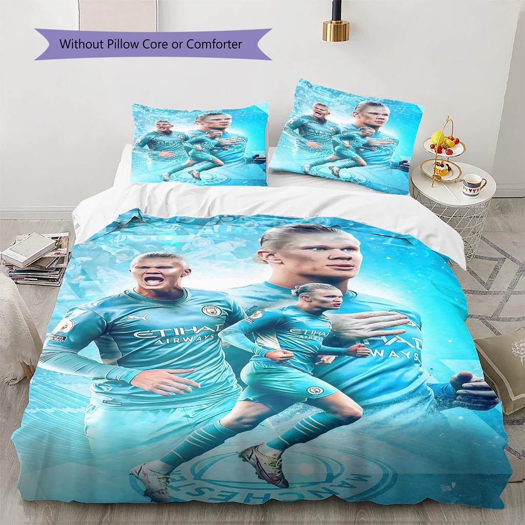 Erling Haaland Pulse Bedding Quilt Set Quilt Cover Pillowcase Home Decoration Birthday Gift (1 * duvet cover + 2 * pillowcase, without core)