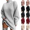 Women's Oversize Pullover High Neck Loose Casual Loose Long Sleeve Shirts Warm Long Sleeve Knitted Basic Top Tops Sweatshirt
