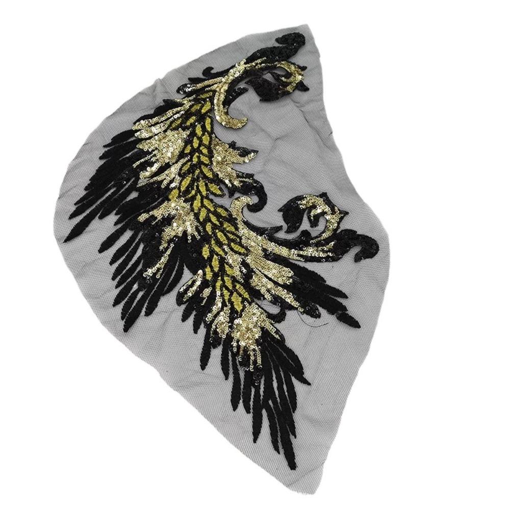 Пайетки в виде пера феникса, нашивки, разноцветные пришивные нашивки, классические модные платья