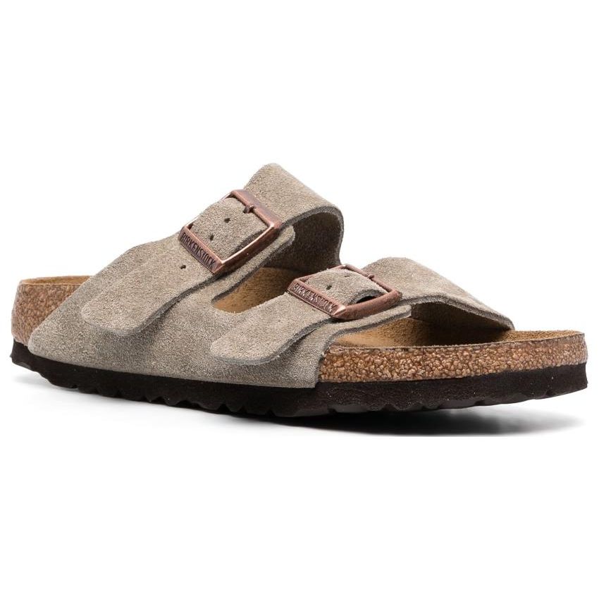 Birkenstock Повседневные Универсальные Дышащие Шлепанцы Женские Сандалии Серый Коричневый 951303