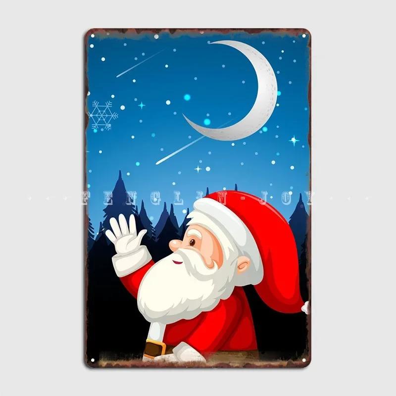 Santa Claus Metal Plaque Poster Garage Decoration Pub Garage Funny Cinema Living Room Tin Sign Poster