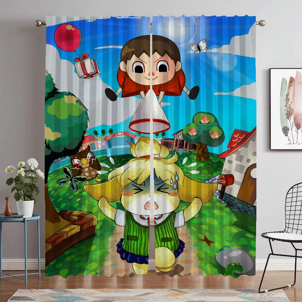Elegant Room Curtains for Camera Animal Crossing Living Room Curtain Home Interior Curtains 2 Pieces Halloween Decoration Shades
