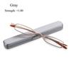 Elderly Metal Frame Slim Small Reading Glasses Resin Lens Vision Care Eyewear