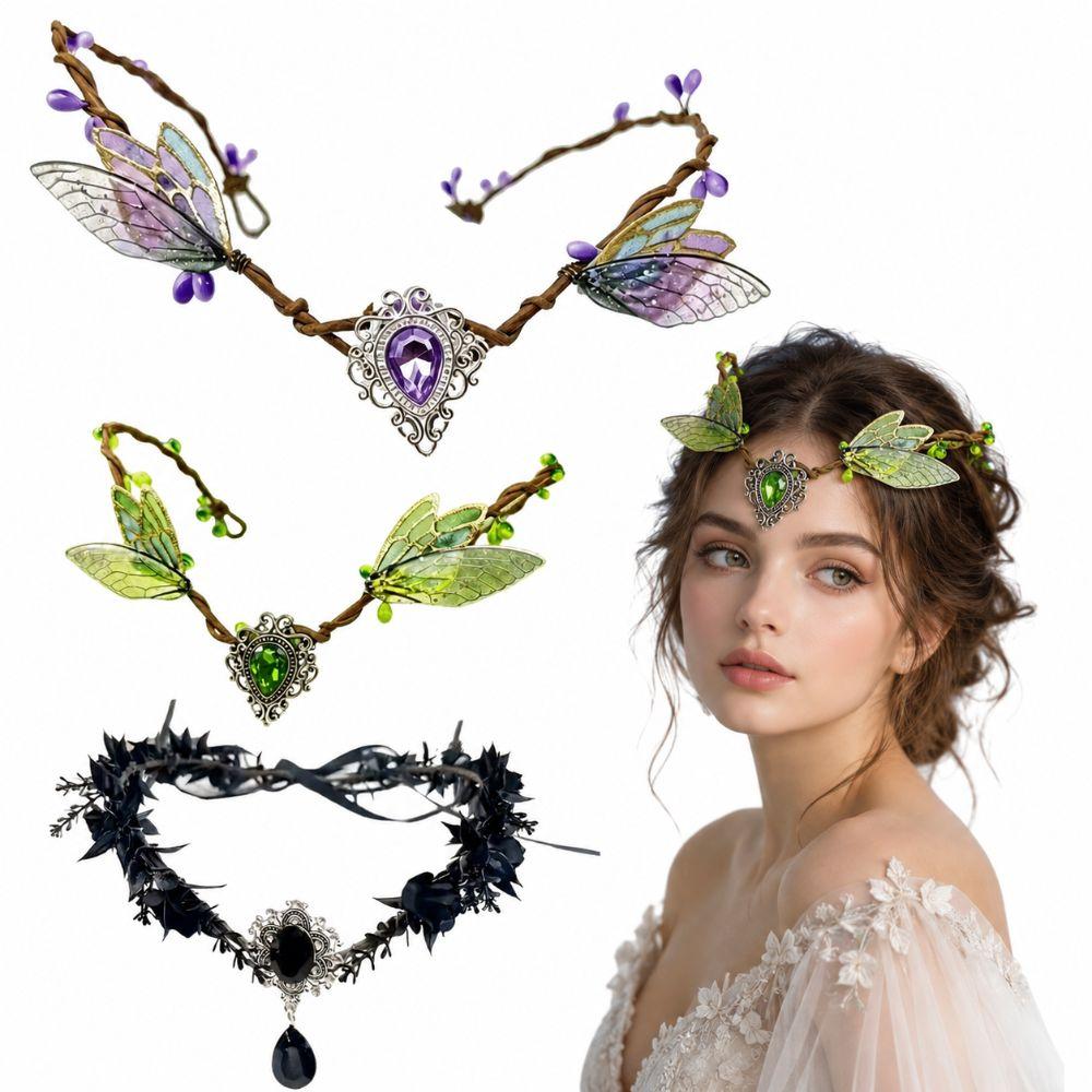 Simulate Tree Leaves Fairy Flower Leaf Headbands Gothic Style Elf Headpiece For Women Girls
