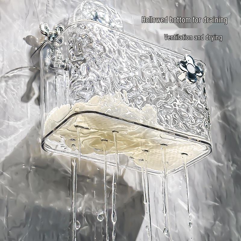 Настенный ящик для хранения полотенец для лица на присосках для ванной комнаты