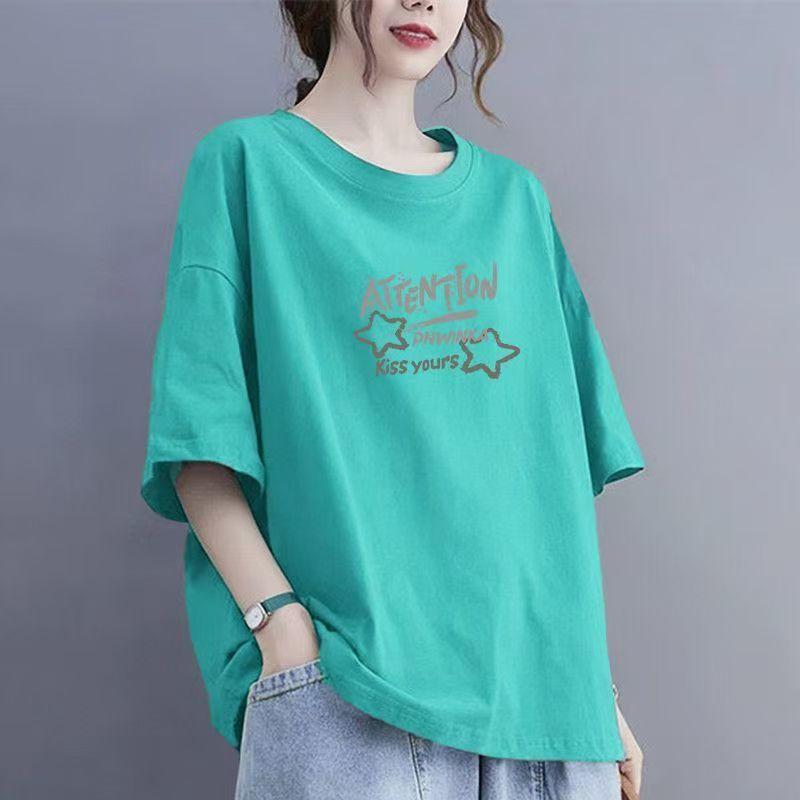 Футболка с короткими рукавами из хлопка и абрикоса, женская, лето 2024, новый нишевый дизайн, свободные топы в стиле Гонконга, шикарные топы