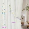 Magnetic Curtain Tiebacks,Crystal Beads Rope Drapery Holdbacks Holder for Small,Thin or Sheer Window Draperies,15 Inch Long,2 Pack (Flower)