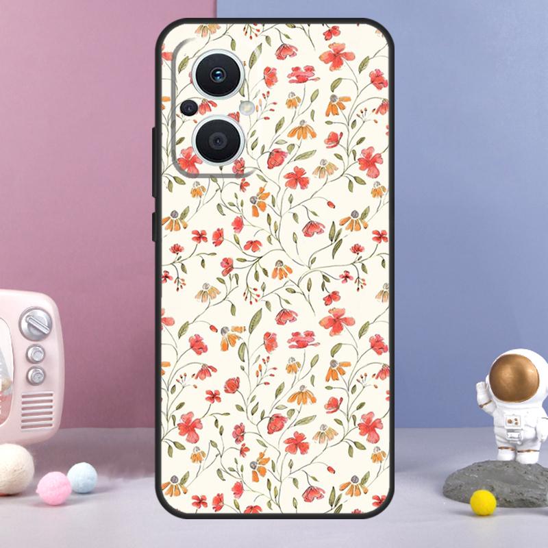 Цветочный Растительный Арт Чехол Для OPPO Reno 11 F 12F 13F 14F 10 12 13 14 Pro 7 8 Lite OPPO Find X9 X6 X5 X8 Pro Чехол