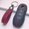 Силиконовый чехол для брелока автомобиля Porsche Cayenne Macan Panamera 911 Boxster Cayman с брелоком, сотовая текстура, ударопрочный корпус ключа, аксессуар