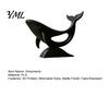 Niche Living Room Accents Minimalist Hollow Whale Figurine, 3D Printed Matte Animal Sculpture for Modern Home Decor Office Desk Decor, Statues