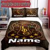 3pcs Duvet Cover Set (1*Duvet Cover + 2*Pillowcase, Without Core), Custom Name Iota Phi Theta Pattern Bedding Set, Home Bedroom Decor Gift