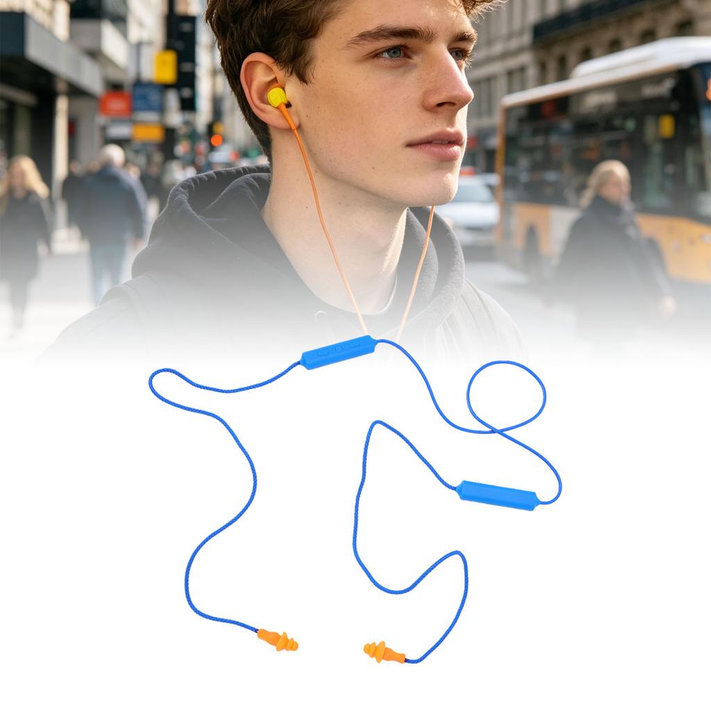 5.3 Earplug Headphone Noise Cancelling Neckband Wireless Earbuds Fast Pairing for Welding Woodworking Industrial