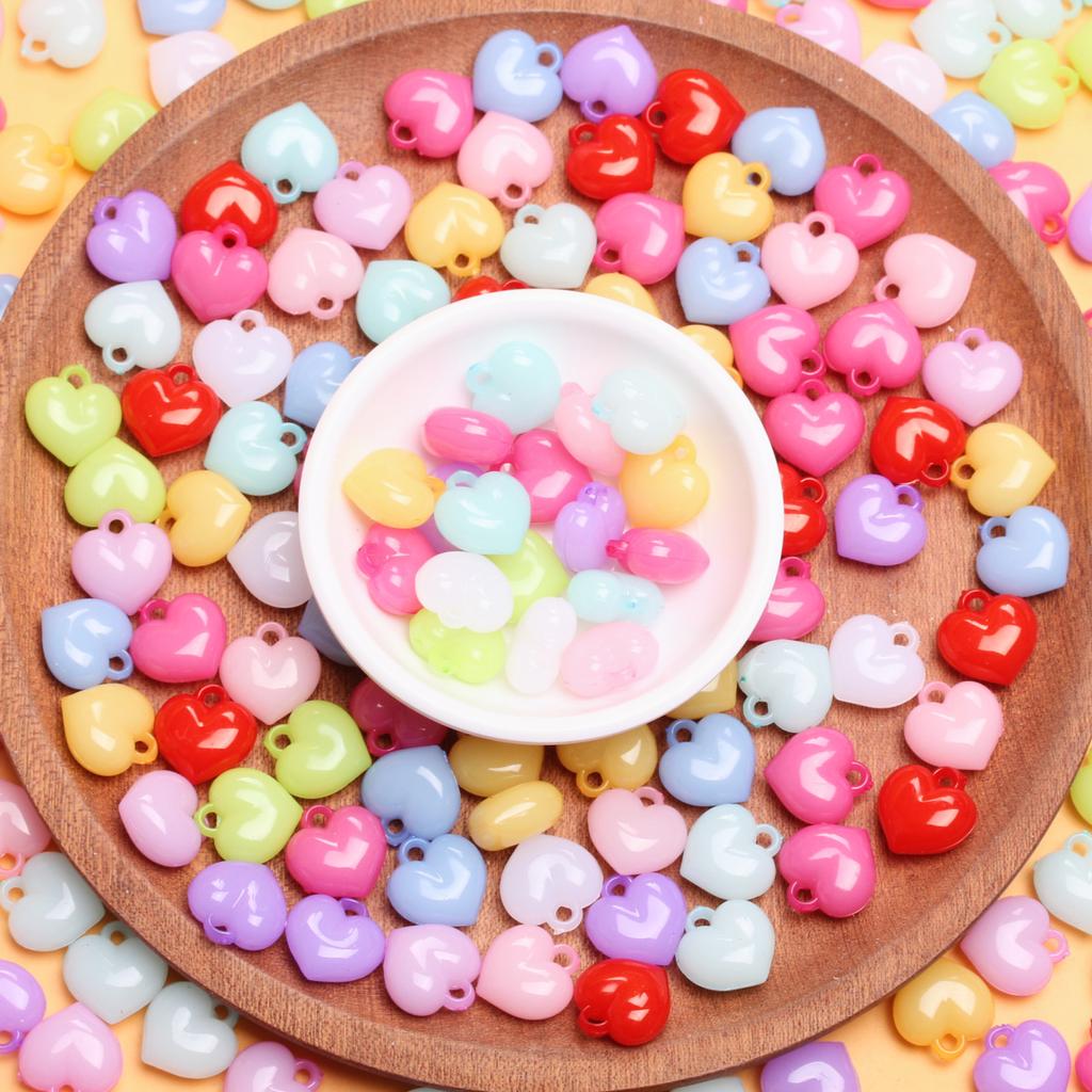 500 г/упак., 16 мм, свободные бусы, ожерелье, кулон в виде сердца, изготовление ювелирных изделий из акрила, аксессуары для самостоятельного изготовления, однотонные браслеты, серьги, изготовление ожерелья с подвеской