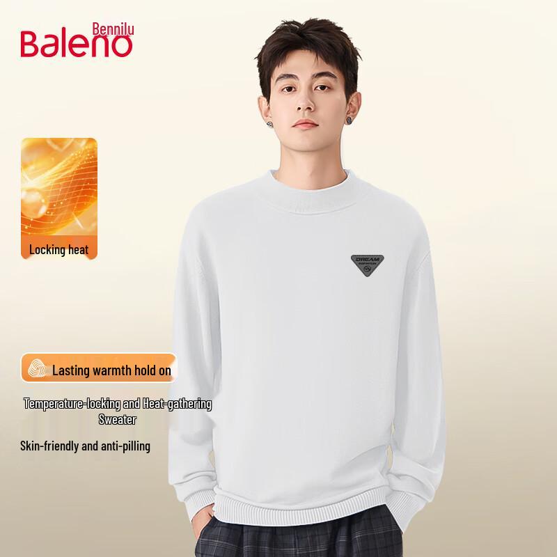 Baleno Men's Heavyweight Semi-High Collar Knit Sweater