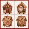 3D Christmas Wooden House Diamond Art Kit for Adults DIY Pearl Bead Painting Craft with Resin Gems Handmade Hanging Holiday Ornament Festive Wall