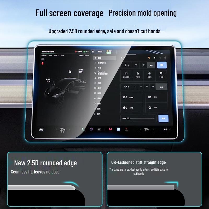 Сверхпрозрачная защитная пленка из закаленного стекла для шестиместного Tesla Y/Model 3