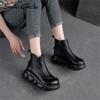 Женские ботинки из натуральной кожи, ботильоны на платформе с боковой молнией, повседневные модные ботинки на толстой подошве