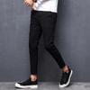 Summer Korean Version of Cropped Pants for Men with Slim Fit and Small Feet, Pure Cotton Men's Casual Pants, Elastic Trendy Pants, Men's Thin Style