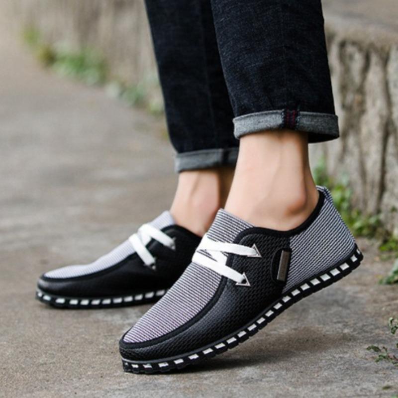 Мода Модные Лаконичные Мужские Туфли Повседневная Обувь на Плоской Подошве Нескользящая Обувь Дышащая Обувь на Мягкой Подошве Повседневная Обувь для Мужчин Подходит для Вождения