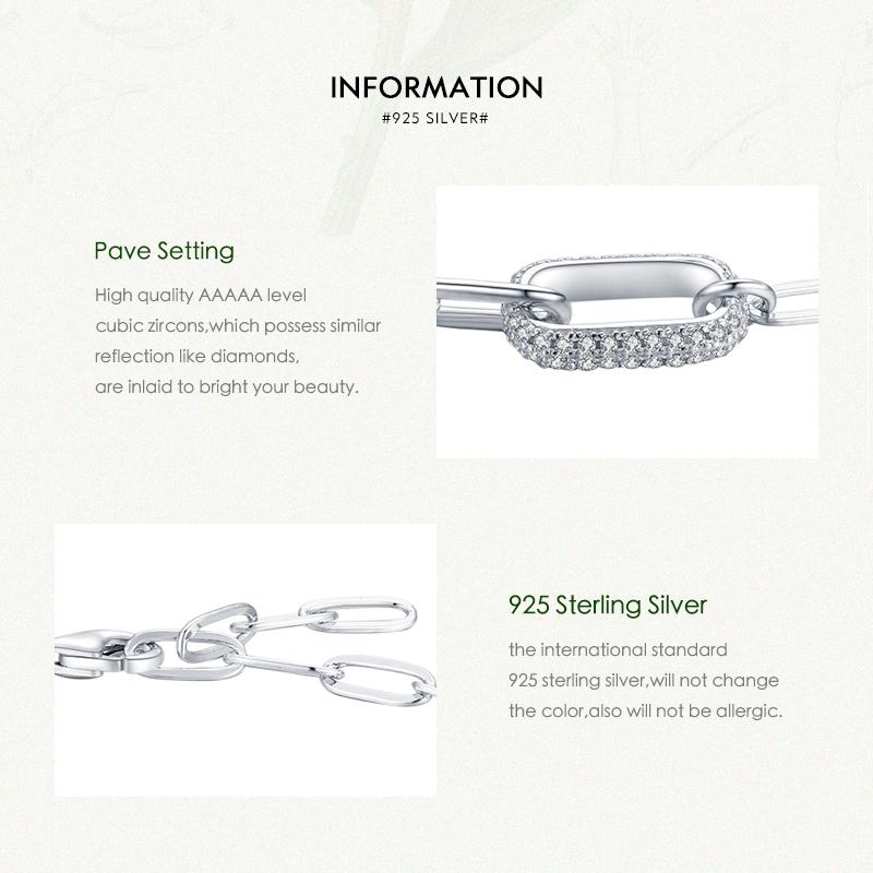 MODIAN Браслет из стерлингового серебра 925 пробы с геометрическим звеном и замком для женщин, классическая цепочка из циркония, женские браслеты, изящные ювелирные изделия