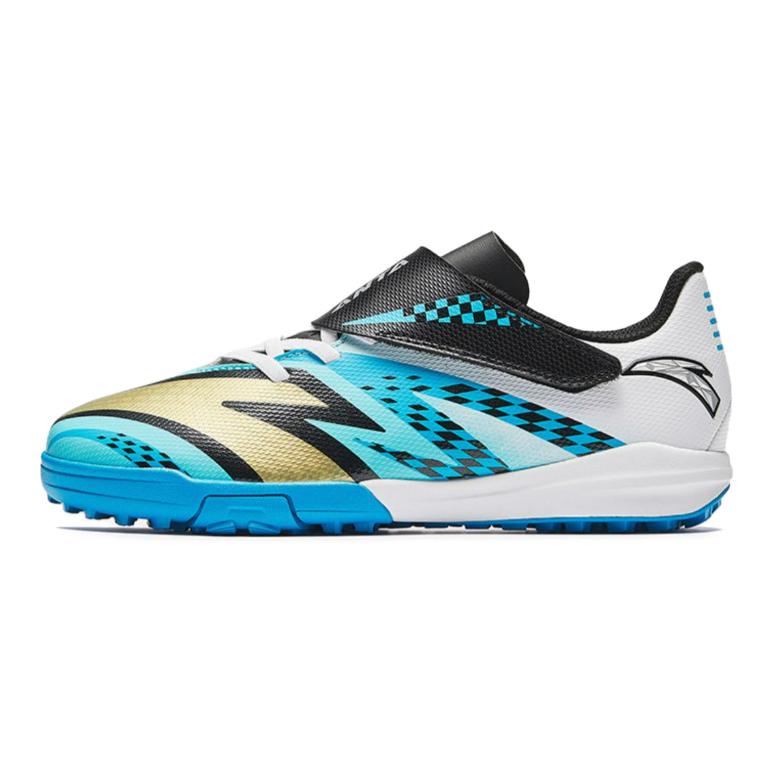 Anta Детские синтетические кожаные удобные простые нескользящие износостойкие низкие футбольные бутсы детские кроссовки синие черные золотые 312432222-2