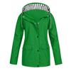 Women Solid Stripe Rain Jacket Outdoor Plus Waterproof Hooded Raincoat Windproof