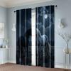 2pcs, Curtain Set Horse 100% Polyester (without rod) Festive Use for Bedroom, Living Room, Office ,Home & Cafe Decor