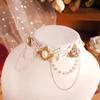 Exquisite Rhinestone Tassel Necklace Vintage Lolita Choker Necklace Lace Pearl Choker Women