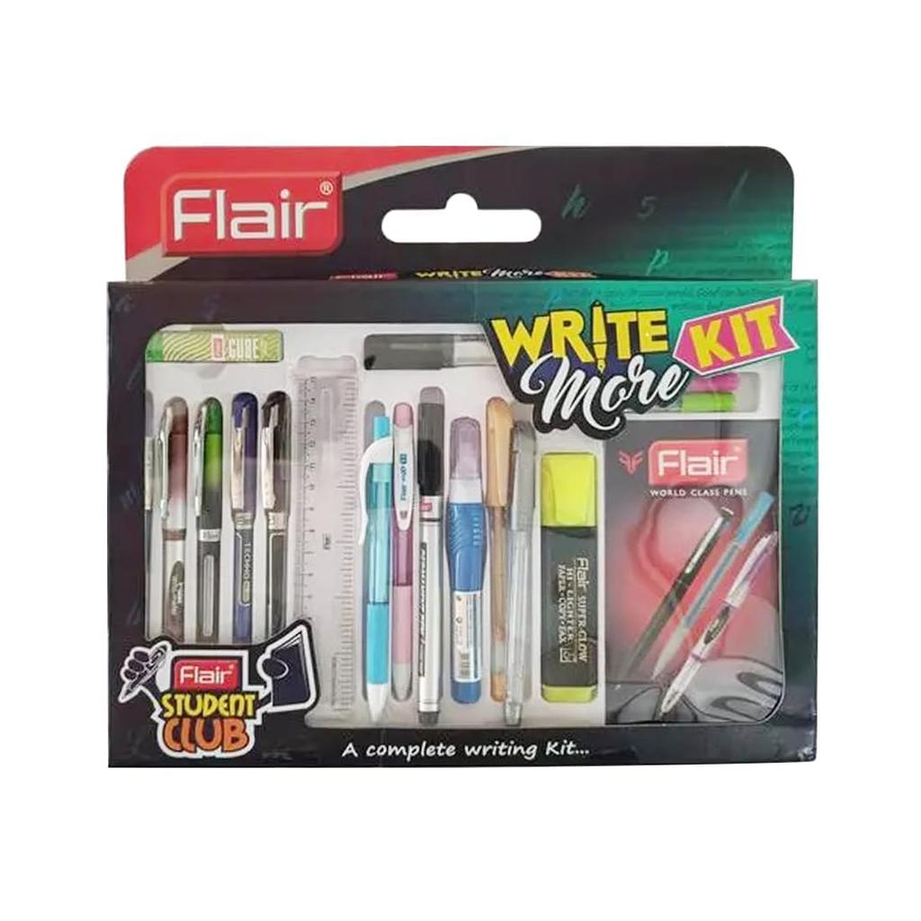 Flair Creative Series Write More Smart Writing Kit for School Office Home & Art Drawing Use 18 Multicolor Stationery Set