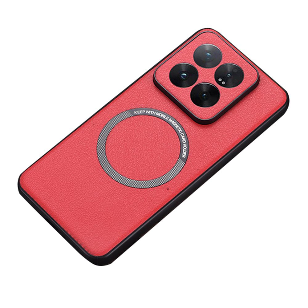 For Xiaomi 14T Pro Case Anti-Drop PU Leather+TPU Cover Compatible with MagSafe