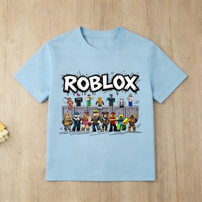 Новая детская футболка Roblox с персонажем, для мальчиков и девочек, с коротким рукавом, хлопковый топ, повседневная футболка для фанатов игр, для летнего образа, подарок на день рождения