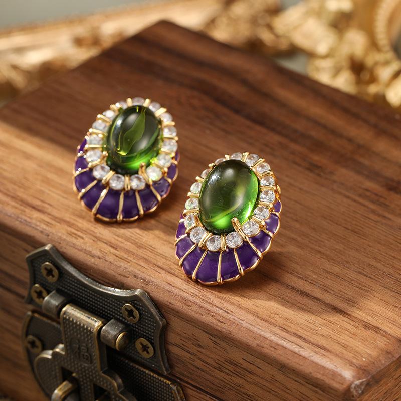 Серьги SUYU Retro, женские серьги с микро-инкрустацией из циркония, подходящие для элегантных и модных женщин, роскошные серьги