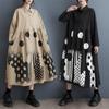 2025 Plus Size Women Spring Dress New Lady Long Dress Printing Loose Vintage Maxi Dress Long Sleeve Button