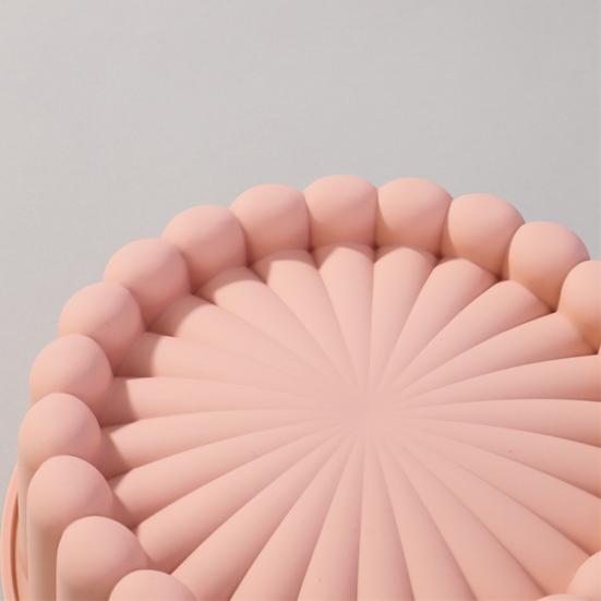 Silicone Baking Mold Sunflower Round Shape Easy Release Clean Baking Mold Heat-Resistant Cake Dessert Tool