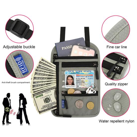 Travel Pouch Waterproof Easy To Carry Travel Neck Pouch