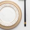 Золотая рамка Высококачественная обеденная тарелка Легкая роскошная креативная ресторанная керамическая тарелка для стейков Бытовая глубокая тарелка Суповая миска Столовая посуда