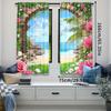 2 шт. Вид на синее небо Пляжные шторы Цветы Каменный арочный пейзаж Пляжные шторы Применимы для гостиной спальни отеля магазина
