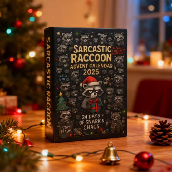 Sarcastic Raccoon Advent Calendar 2025 24 Days Christmas Countdown Calendars with 24 Humor Jokes