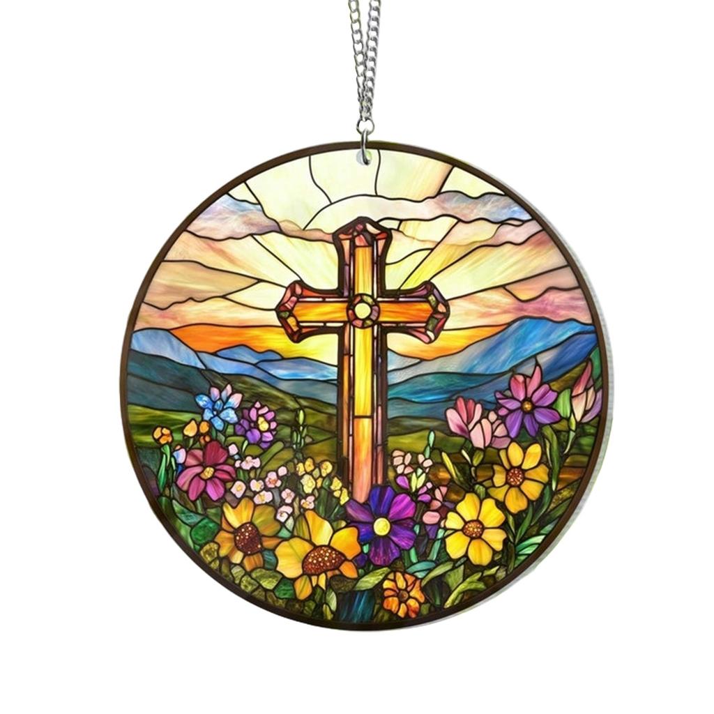 Пляжный закат Suncatcher Орнамент Акриловое украшение для окна, креативное освещение Craft Подвесной домашний декор Подвесной
