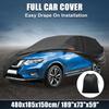 Motoforti Водонепроницаемый чехол для автомобиля, полный чехол с молнией для Citroen C3 2002- Черный