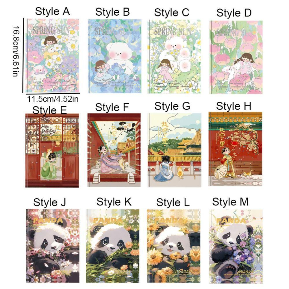 Full Color Page Panda Art Notepad Cartoon Journal Notebook Panda Diary Notebook For Student