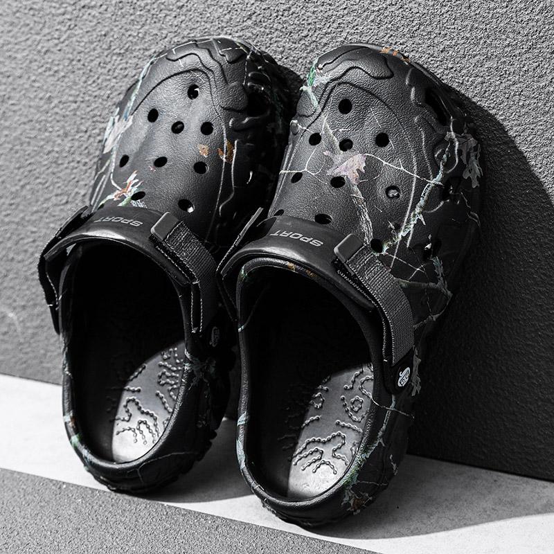 Мужские тапочки-сабо, классические уличные нескользящие тапочки для сада, легкие модные повседневные сандалии, большой размер 45, 46, 47