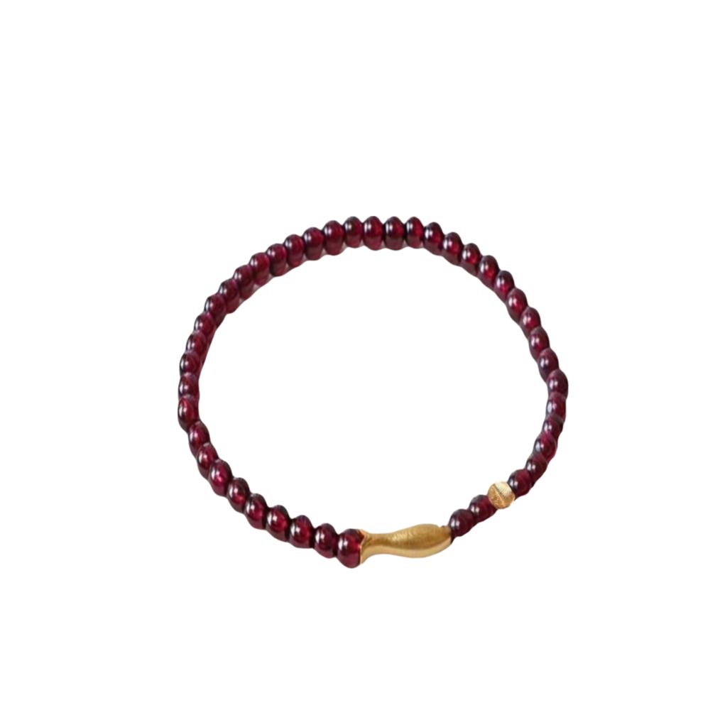 Браслет с позолотой, имитация граната, красный бисер, браслет-нить на руку, исцеляющий кристалл