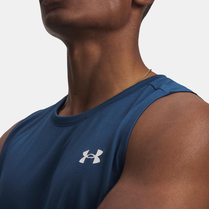 Under Armour Мужской жилет с технологией отвода влаги, с круглым вырезом, облегающий, с логотипом, 1382795-498